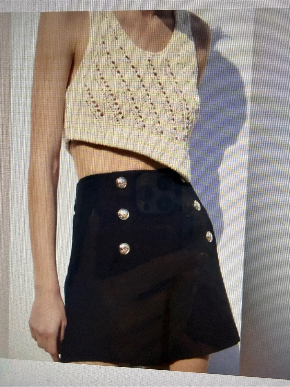 NWT Zara Black High-Waist Sailor Gold Button Hottie SHORTS Nautical Fun Summer S - Picture 2 of 16